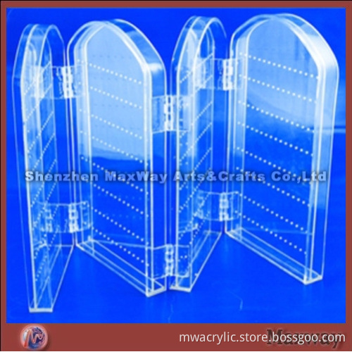 Acrylic Folding Panel Transparent 80 Pairs Ear Nail/Pin/Earbob/Pendants/Earrings Display Holder/Show